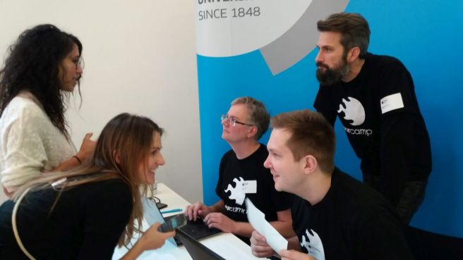 Orga-Team bei der Session-Planung